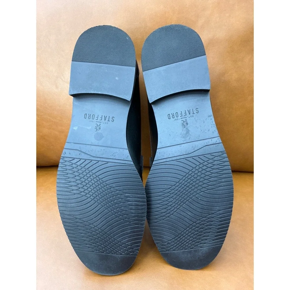 Stafford Flint Penny Loafer Mens Size 11 Black‎ Leather Memory Foam